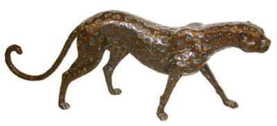 Casa Padrino figurine bronze luxe guépard 140 x 20 x H. 58 cm - Qualité Luxe