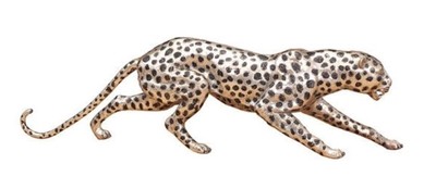 Casa Padrino luxe figure de guépard en bronze argent / noir 62 x 14 x H. 18 cm - Qualité Luxe
