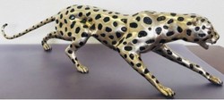 Casa Padrino luxury bronze figure cheetah silver / black 62 x 14 x H. 18 cm - Luxury Quality