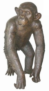 Casa Padrino scuderia bronzo di lusso scimpanzé in bronzo 45 x 60 x H. 78 cm - Deco Scultura Figura