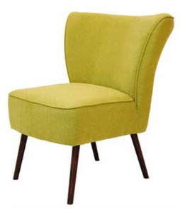 Casa Padrino Retro Salon Fauteuil de Luxe Jaune Vert / Brun 63 x 72 x H. 77 cm - Chaise de Cocktail des Années 1960