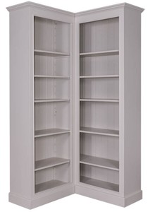 Casa Padrino cabinet des livres de coin style country gris 108 x 108 x H. 210 cm - Meuble d'Angle de Style Country 