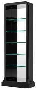 Casa Padrino gabinetto di mensole / mobile da salotto di lusso piano nero 85 x 38,5 x H. 231 cm - Qualità di Lusso