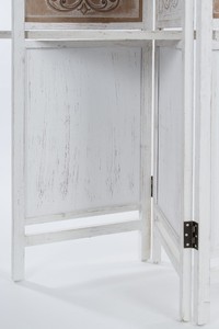 Casa Padrino Landhausstil Raumteiler mit 3 Regalen Antik Weiß / Antik Braun 155 x 2 x H. 181 cm - Shabby Chic Paravent Sichtschutz Trennwand 