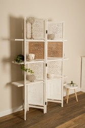 casa padrino landhausstil raumteiler paravent sichtschutz trennwand mit regalen wohnzimmer schlafzimmer hotel deko accessoires möbel