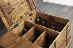 Tavolino da salotto in legno massello di design Casa Padrino 100 x H. 40 cm - bar casa - tavolo da soggiorno - unico