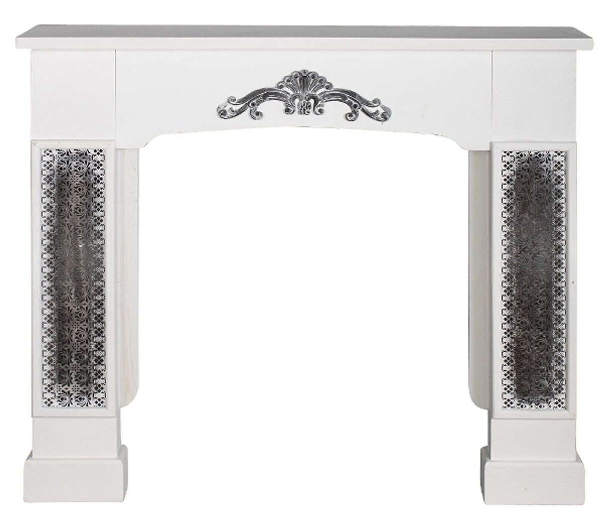 Casa Padrino cheminée de style country avec des embellissements blanc 115 x 23 x H. 100 cm - Déco Fait à la Main dans un Style Country Casa Padrino cheminée de style country avec des embellissements blanc 115 x 23 x H. 100 cm - Déco Fait à la Main dans un Style Country