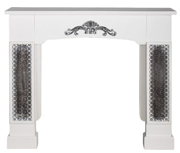 Casa Padrino country style fireplace surround with embellishments white 115 x 23 x H. 100 cm - Handmade Deco in Country Style Casa Padrino country style fireplace surround with embellishments white 115 x 23 x H. 100 cm - Handmade Deco in Country Style