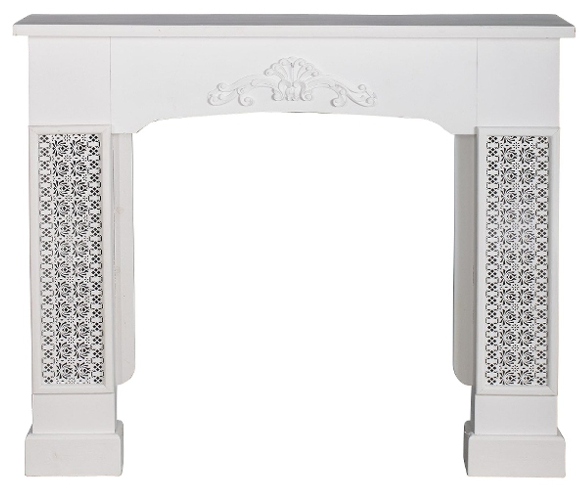 Casa Padrino cheminée de style country avec des embellissements blanc 115 x 23 x H. 100 cm - Meubles de Style Country Casa Padrino cheminée de style country avec des embellissements blanc 115 x 23 x H. 100 cm - Meubles de Style Country