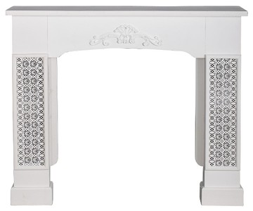 Casa Padrino country style fireplace surround with embellishments white 115 x 23 x H. 100 cm - Country Style Furniture Casa Padrino country style fireplace surround with embellishments white 115 x 23 x H. 100 cm - Country Style Furniture