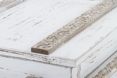 Casa Padrino Landhausstil Shabby Chic Holztruhen 2er Set Antik Weiß - Wohnzimmer Deko