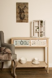 casa padrino landhausstil tannenholz konsole konsolentisch hotel wohnzimmer deko accessoires möbel  