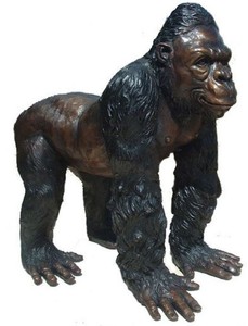 Casa Padrino lusso gorilla bronzo figura bronzo / nero 22 x 30 x H. 39 cm - Scultura in Bronzo di Lusso