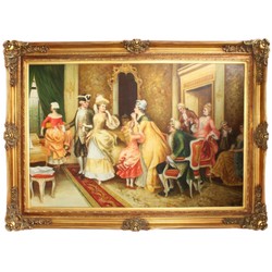Grande peinture à l'huile baroque peinte à la main Or Mod.2 cadre 225 x 165 x 10 cm - Massive Material