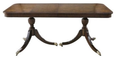 Casa Padrino Luxus Mahagoni Esstisch mit Rollen Hellbraun / Dunkelbraun 180 x 95 x H. 89 cm - Luxus Esszimmermöbel