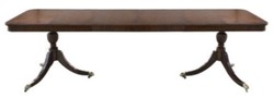 Casa Padrino mesa de comedor de caoba de lujo con ruedas marrón claro / marrón oscuro 180 x 95 x H. 89 cm - Muebles de Lujo Para el Comedor