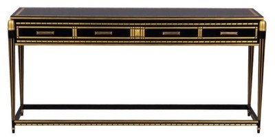 Casa Padrino mesa consola de lujo negro / oro 171 x 46 x H. 80 cm - Consola de Lujo con 4 Cajones