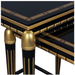 Casa Padrino set di tavolini da salotto di lusso nero / oro 45 x 45 x H. 54 cm - Mobili di Lusso