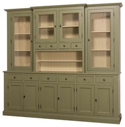 casa padrino landhausstil massivholz kiefernholz schrank küchenschrank mit 10 türen und 10 schubladen küchen möbel