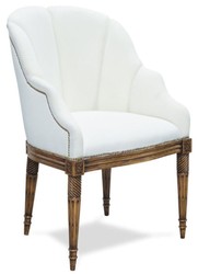 Casa Padrino Chaise de Salon de Style Baroque de Luxe Blanc / Marron 61 x 66 x H. 95 cm - Meubles de l'Hôtel