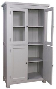 Casa Padrino Landhausstil Küchenschrank mit 4 Türen Grau 100 x 50 x H. 180 cm - Küchenmöbel