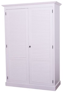 Casa Padrino armoire de chambre de style country avec 2 portes blanc 134 x 59 x H. 200 cm - Meubles de Chambre à Coucher
