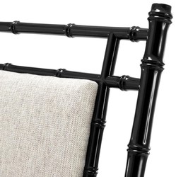 Casa Padrino luxe chaise de salle à manger avec accoudoirs piano noir / naturel 63 x 65 x H. 94 cm - Salle à Manger et Meubles de Conservatoire