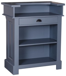 Casa Padrino Country Style Comptoir Bleu 90 x 51 x H. 107 cm - Table de Comptoir en Bois Massif avec Tiroir