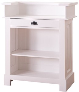 Casa Padrino Country Style Comptoir Blanc 90 x 51 x H. 107 cm - Table de Comptoir en Bois Massif avec Tiroir