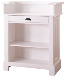 Casa Padrino Country Style Comptoir Blanc 90 x 51 x H. 107 cm - Table de Comptoir en Bois Massif avec Tiroir