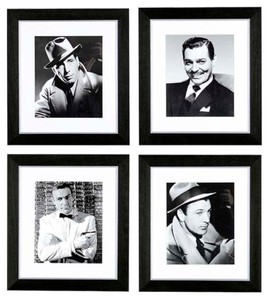 Casa Padrino Imágenes Conjunto 4 Caballeros Marrón Oscuro / Plata 43 x H. 48 cm - Decoración de Pared de Lujo