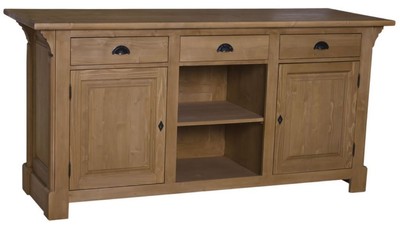 Casa Padrino tavolo da bar in stile country marrone 191 x 68 x H. 95 cm - Tavolo da bar in Legno Massello con 2 Ante e 3 Cassetti
