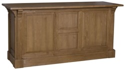 Casa Padrino tavolo da bar in stile country marrone 191 x 68 x H. 95 cm - Tavolo da bar in Legno Massello con 2 Ante e 3 Cassetti