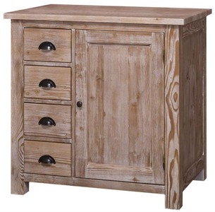 Casa Padrino Country Style Armoire de Cuisine Naturel Couleurs 92 x 65 x H. 90 cm - Meuble Bas de Cuisine avec Porte et 4 Tiroirs