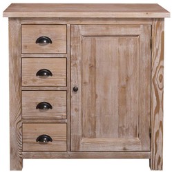 Casa Padrino mobile da cucina stile country colori naturali 92 x 65 x H. 90 cm - Mobile da Cucina con Anta e 4 Cassetti