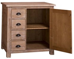 Casa Padrino mobile da cucina stile country colori naturali 92 x 65 x H. 90 cm - Mobile da Cucina con Anta e 4 Cassetti