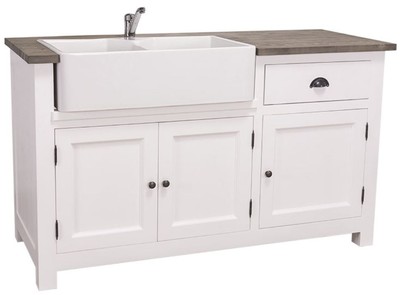casa padrino landhausstil massivholz kiefernholz spültisch spülenschrank küchenschrank unterschrank mit 3 türen und schublade küchen möbel