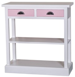 Casa Padrino console de cuisine de style country blanc / rose 85 x 35 x H. 89 cm - Console de Style Country avec 2 Tiroirs