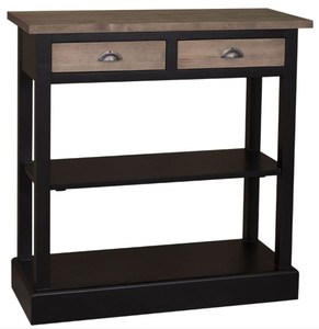 Casa Padrino console de cuisine de style country noir / brun 85 x 35 x H. 89 cm - Console de Style Country avec 2 Tiroirs