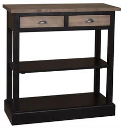 Casa Padrino console de cuisine de style country noir / brun 85 x 35 x H. 89 cm - Console de Style Country avec 2 Tiroirs