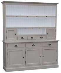 Casa Padrino country style armoire de cuisine gris / blanc 178 x 50 x H. 210 cm - 2 pièces Armoire de Cuisine avec 5 Portes et 6 Tiroirs