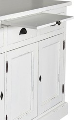 Casa Padrino mobile da cucina stile country antico bianco 137 x 50 x H. 197 cm - Armadio da Cucina 2 Pezzi con 5 Ante e 7 Cassetti