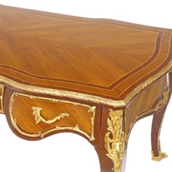 Casa Padrino Baroque Desk Mahogany 175cm x 90cm x H.80 - Muebles de lujo de la secretaria de estilo antiguo