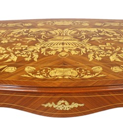 Casa Padrino escritorio de lujo barroco caoba con incrustaciones / oro 160 cm - muebles de lujo estilo antiguo secretaria