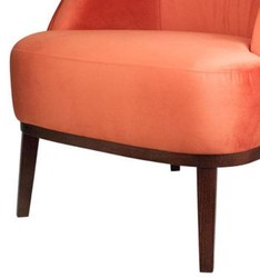 Casa Padrino Lounge Chair Orange / Brown 66 x 66 x H. 70 cm - Luxury Collection