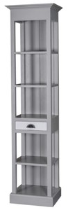 Casa Padrino meuble étagère de style country avec tiroir gris / gris clair 50 x 39 x H. 197 cm - Meubles Style Country