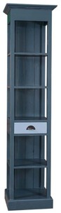 Casa Padrino meuble étagère de style country avec tiroir bleu / bleu clair 50 x 39 x H. 197 cm - Meubles Style Country