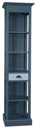 Casa Padrino Country Style Shelf Cabinet with Drawer Blue / Light Blue 50 x 39 x H. 197 cm - Country Style Furniture