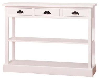 Casa Padrino console de cuisine de style country blanc 120 x 35 x H. 89 cm - Console de Style Country avec 3 Tiroirs