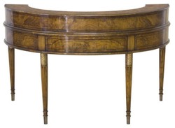 Casa Padrino Scrivania in Mogano Art Nouveau di Lusso con 10 Cassetti Marrone / Oro Antico 145 x 80 x H. 90 cm - Qualità di Lusso